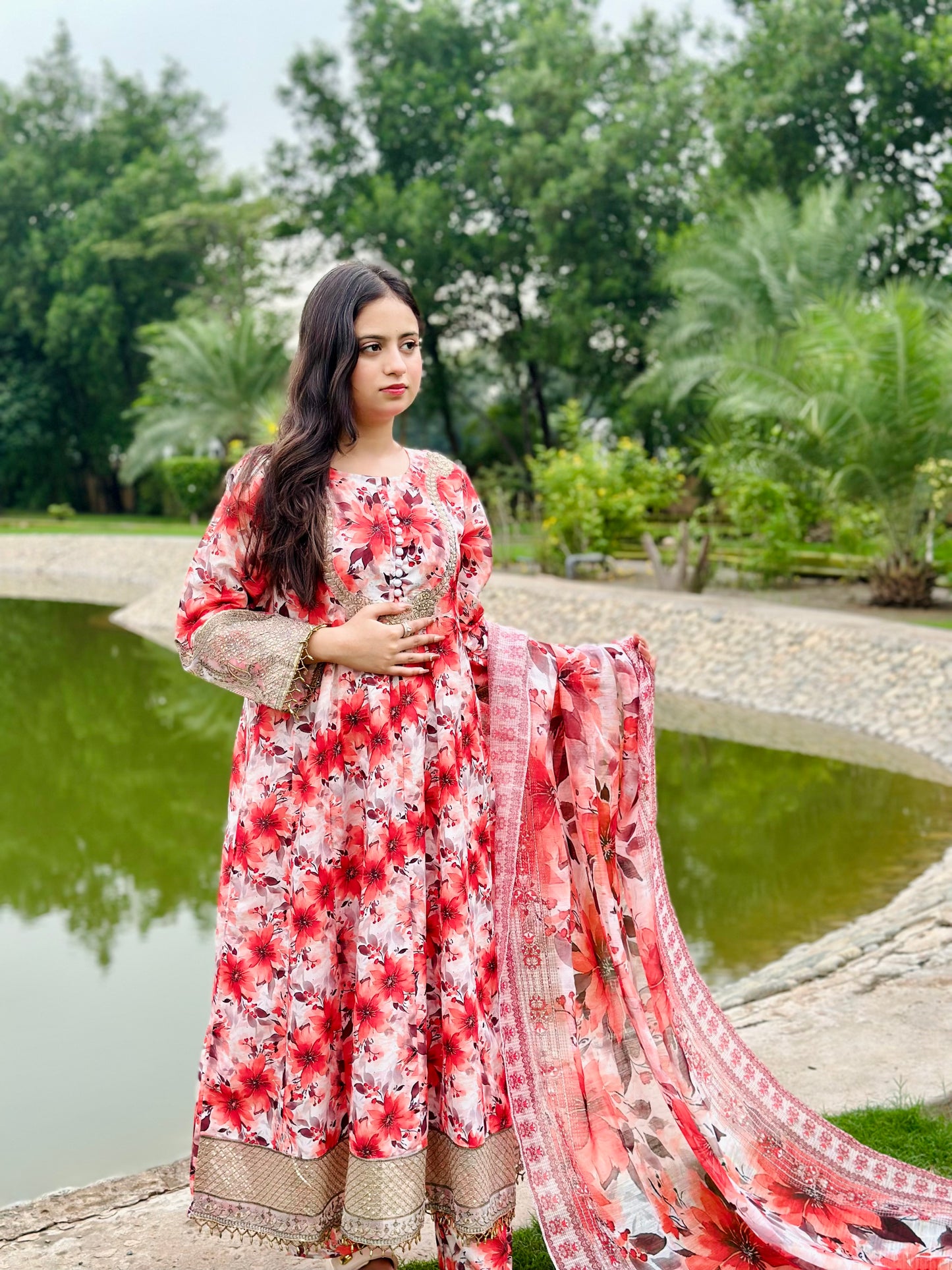 3 Piece Suit – Bana Dora with Printed Lawn Dupatta (Pret)