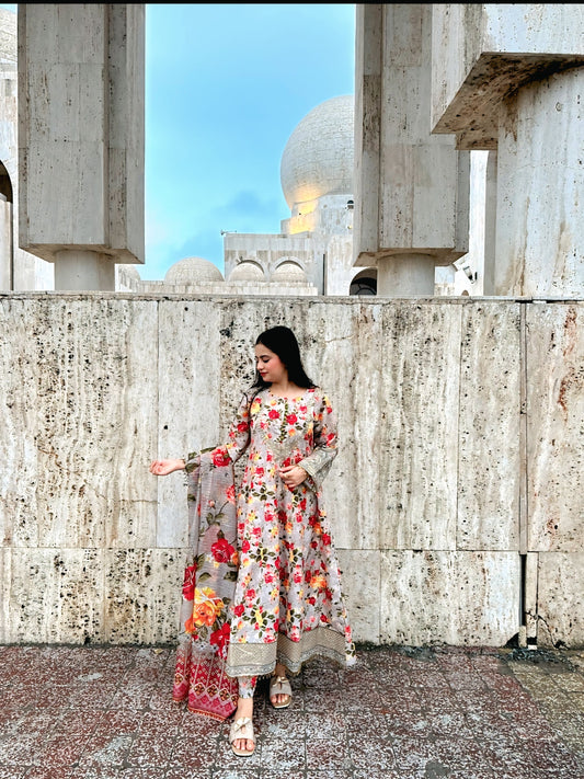 3 Piece Suit – Bana Dora with Printed Lawn Dupatta (Pret)