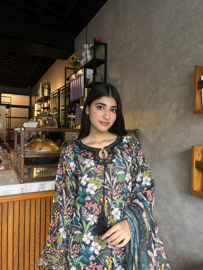 3 Piece Suit – Khadi Shirt & Trouser with Monar Dupatta (Pret)