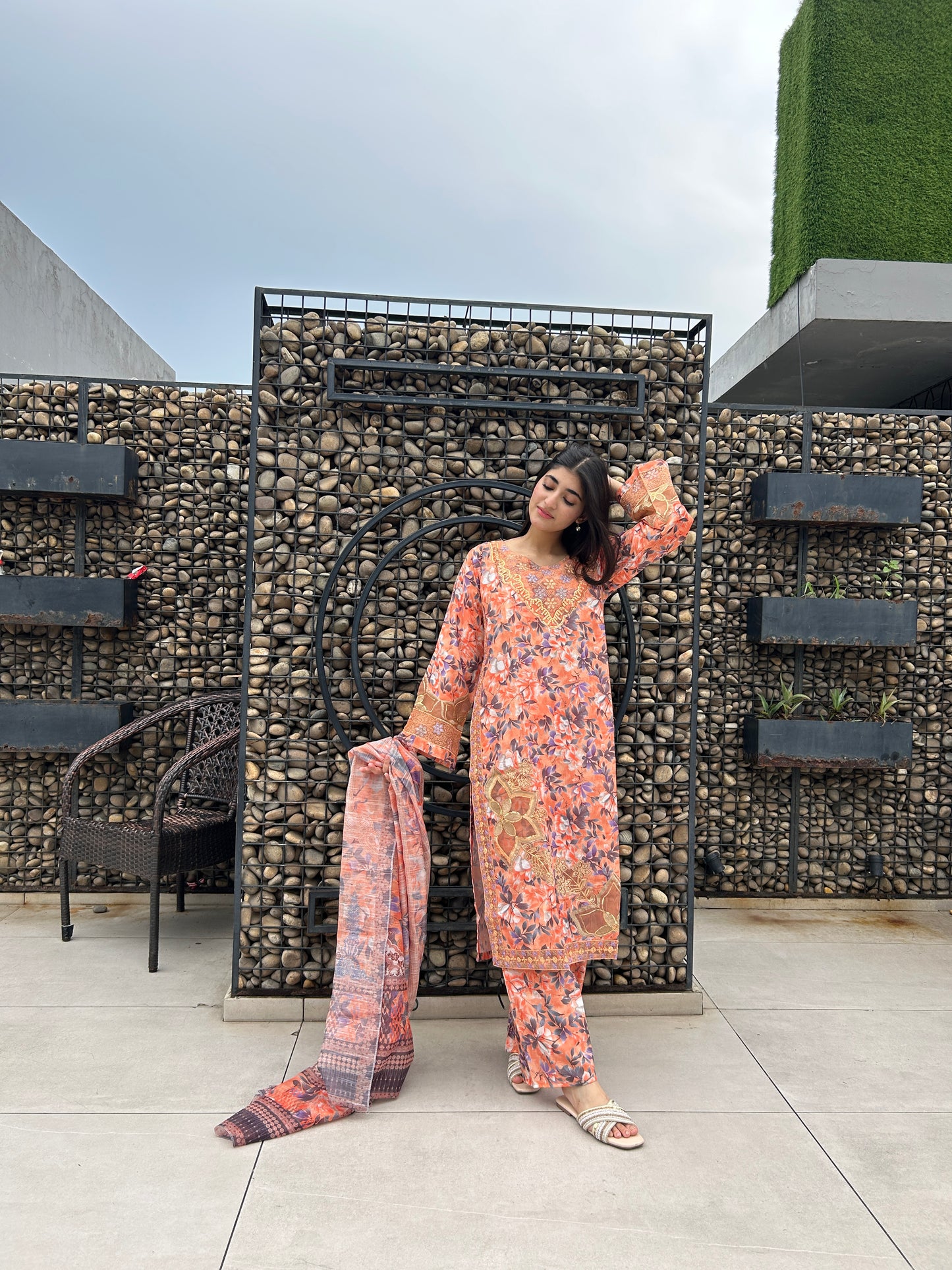 3 Piece Suit – Khadi Shirt & Trouser with Monar Dupatta (Pret)