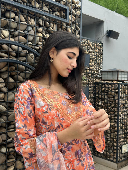 3 Piece Suit – Khadi Shirt & Trouser with Monar Dupatta (Pret)