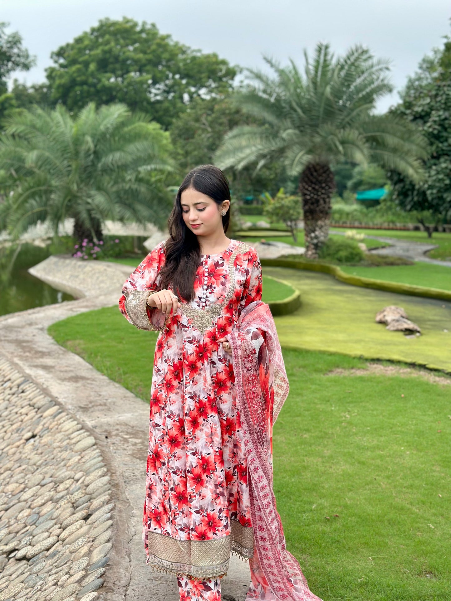 3 Piece Suit – Bana Dora with Printed Lawn Dupatta (Pret)