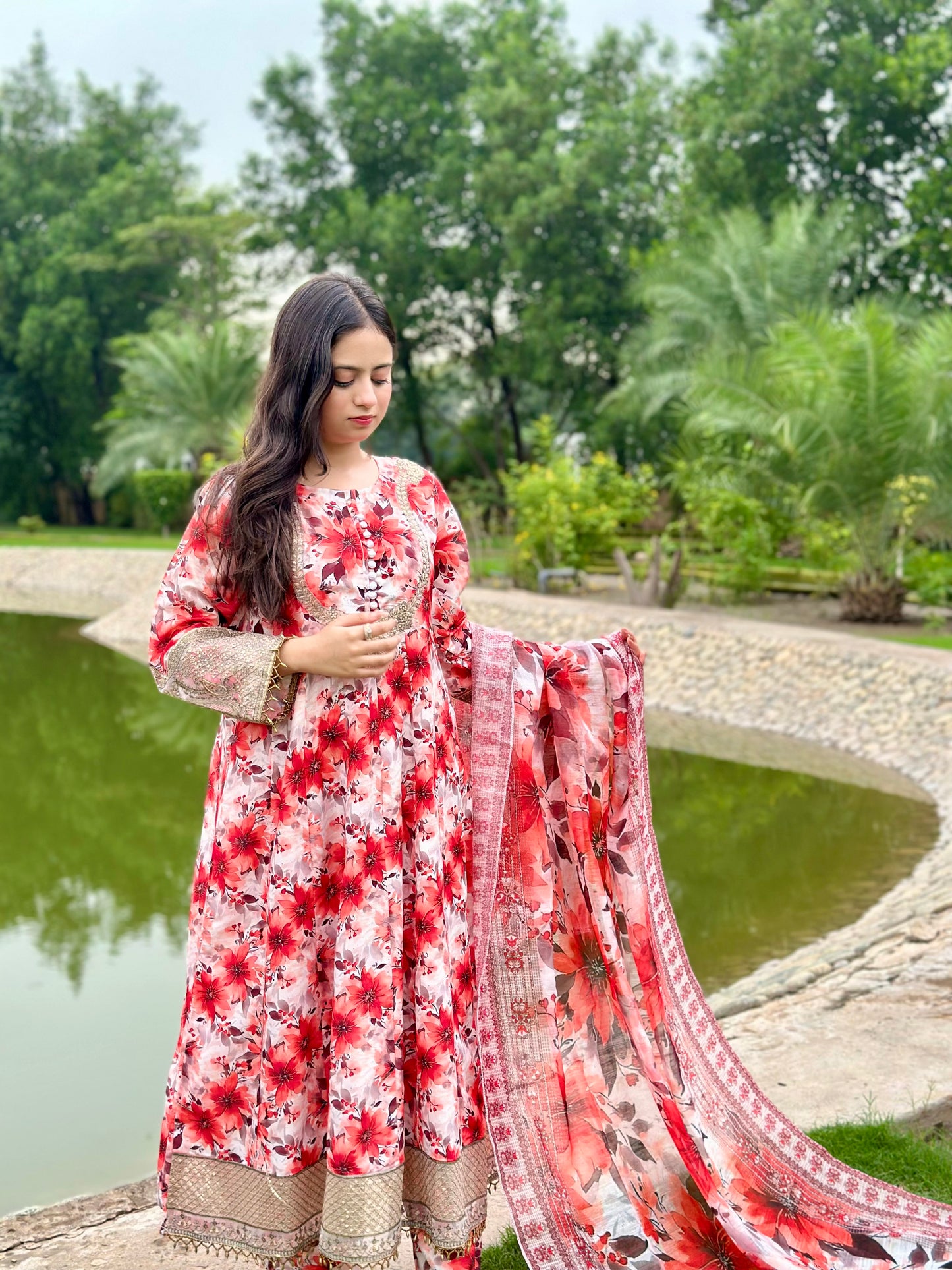 3 Piece Suit – Bana Dora with Printed Lawn Dupatta (Pret)