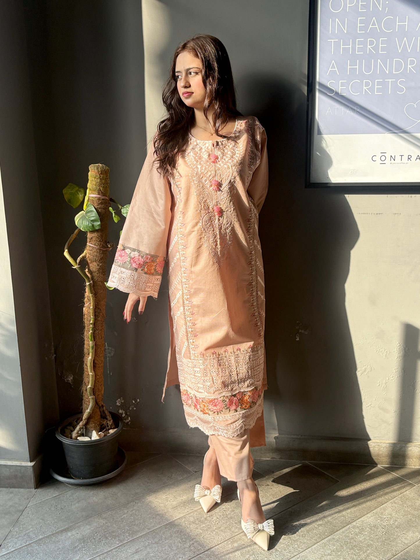 3 Piece Suit – Khadi Shirt & Trouser with Cot Ray Shawl (Pret)