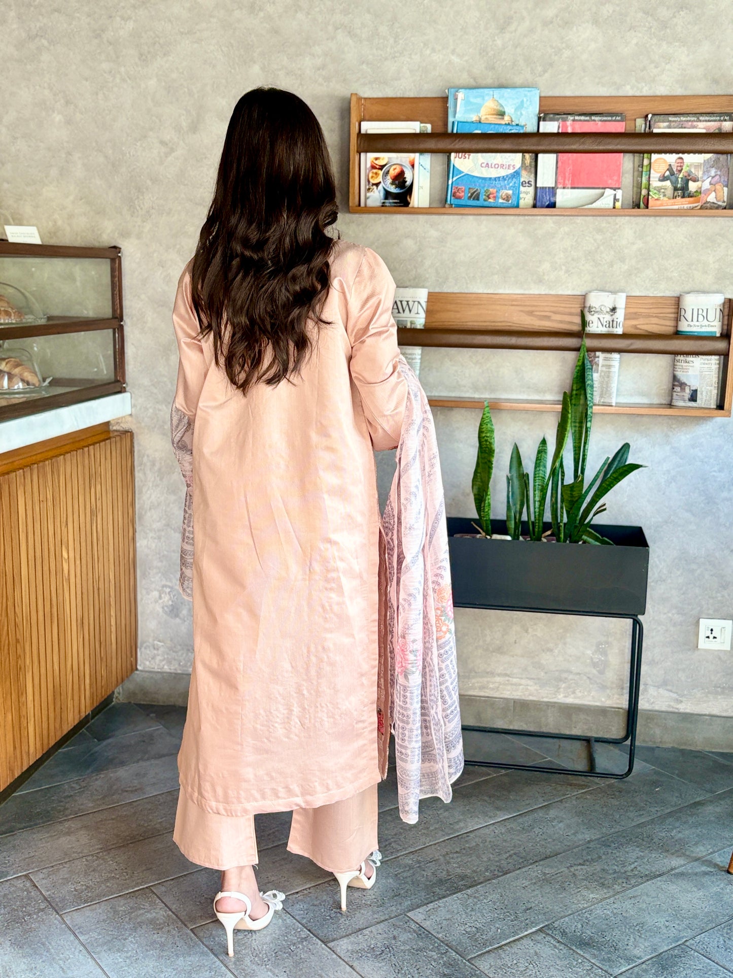 3 Piece Suit – Khadi Shirt & Trouser with Cot Ray Shawl (Pret)