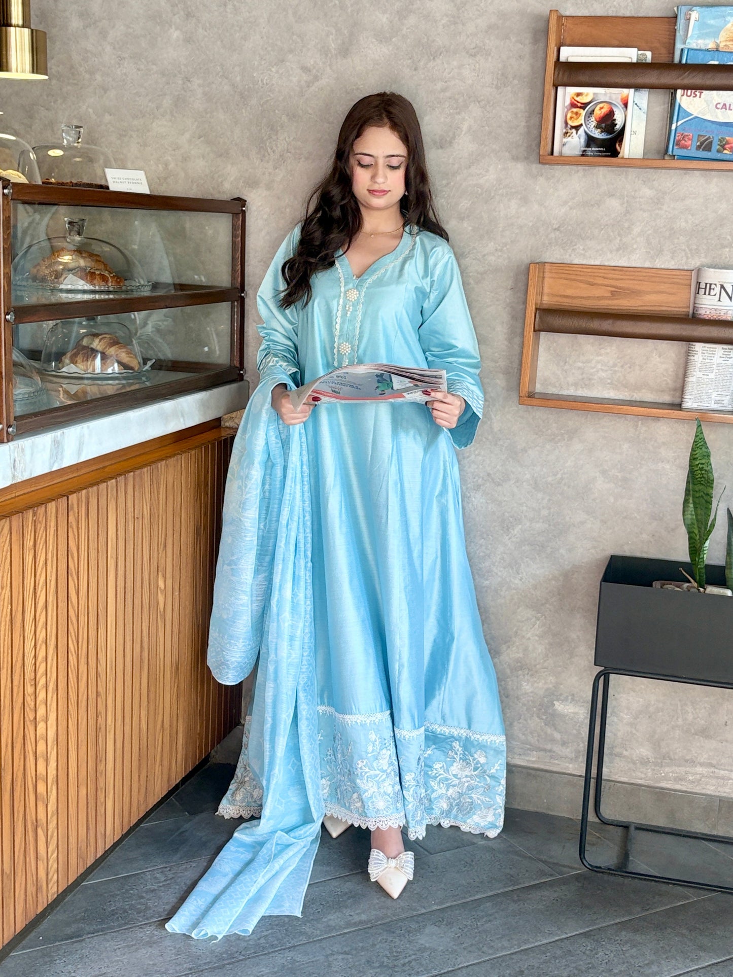 3 Piece Suit – Khadi Shirt & Trouser with Cot Ray Shawl (Pret)