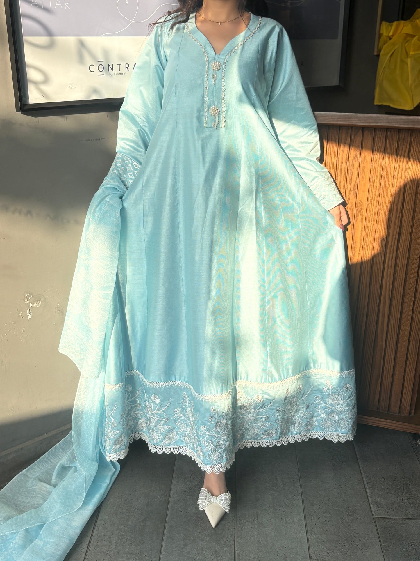 3 Piece Suit – Khadi Shirt & Trouser with Cot Ray Shawl (Pret)