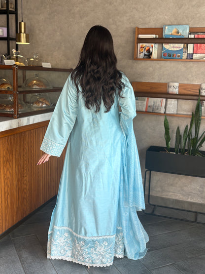 3 Piece Suit – Khadi Shirt & Trouser with Cot Ray Shawl (Pret)